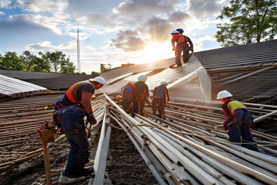 Chantier échafaudage